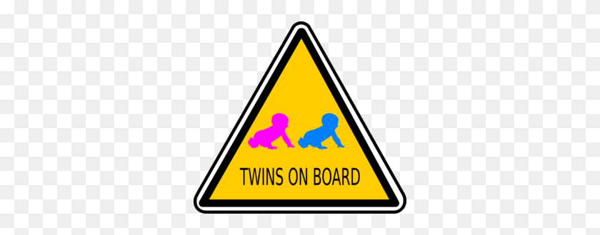 298x270 Twins On Board Sign Clipart - Twin Baby Clipart