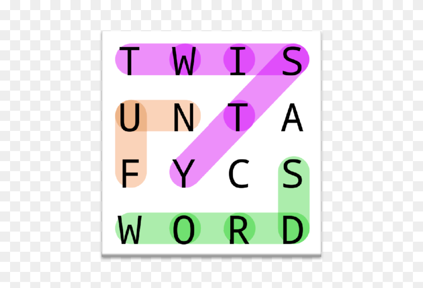 512x512 Twisty Word Search Puzzle Free Appstore Para Android - Imágenes Prediseñadas De Búsqueda De Palabras