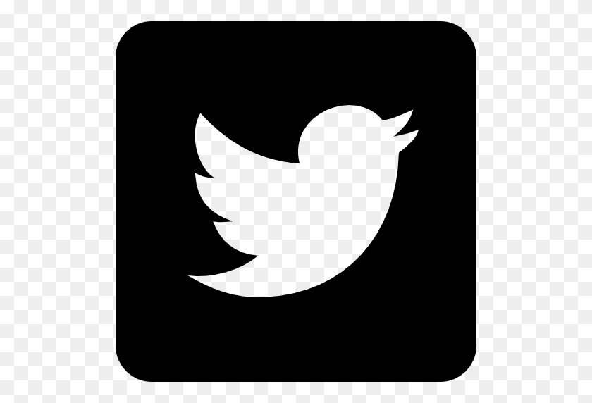 512x512 Twitter Logo On Black Background - Twitter White Logo PNG