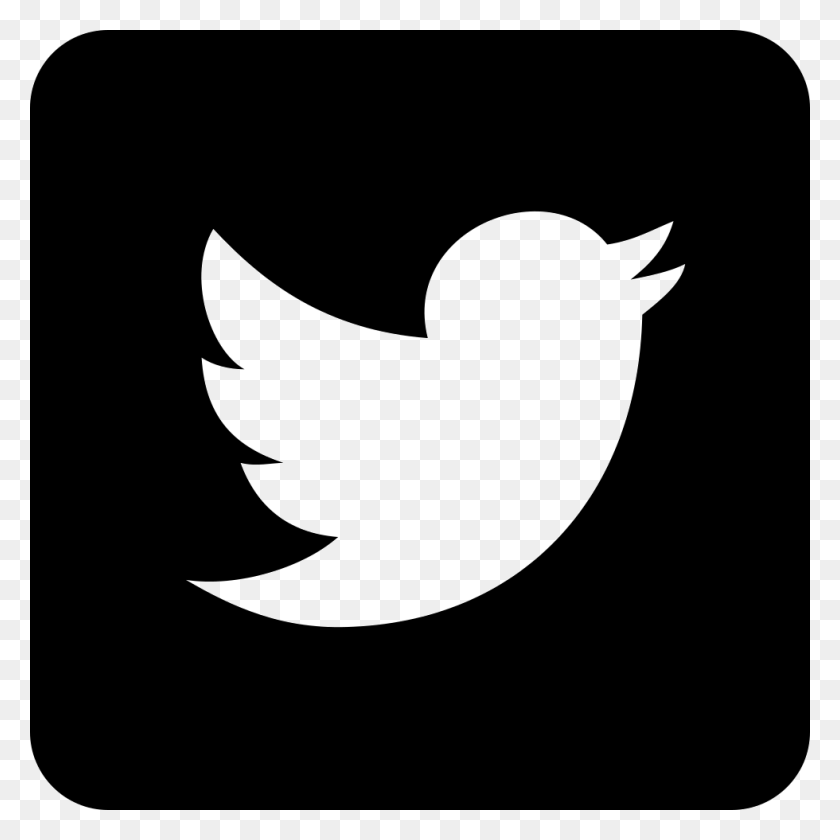 980x980 Twitter Logo On Black Background Png Icon Free Download - Black Background PNG