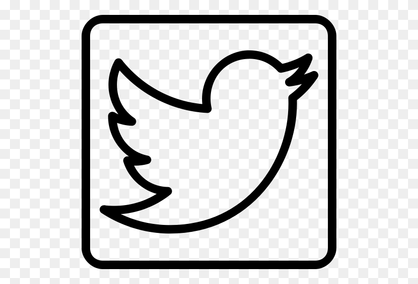512x512 Twitter Outline Icon - White Twitter Icon PNG