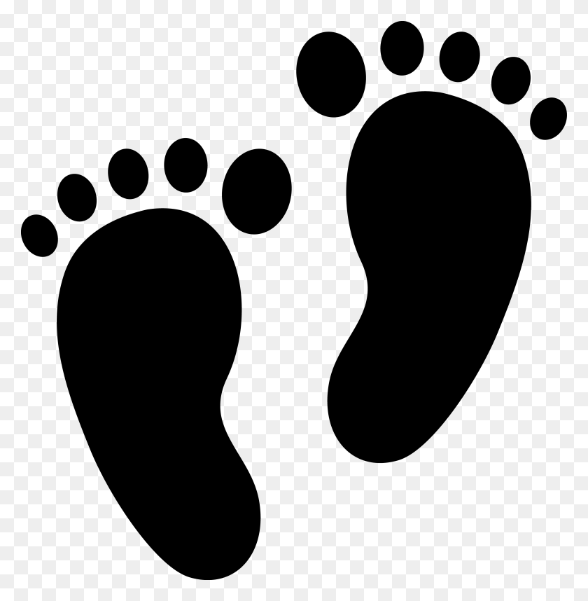 4909x5025 Two Black Footprint Silhouettes - Football Silhouette Clipart