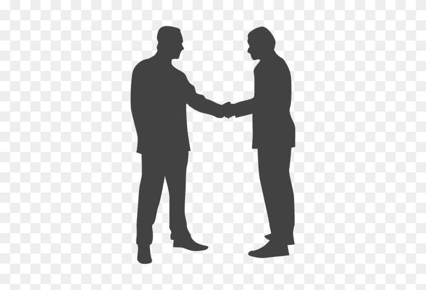 512x512 Two Businessmen Shaking Hands Silhouette - Shaking Hands PNG