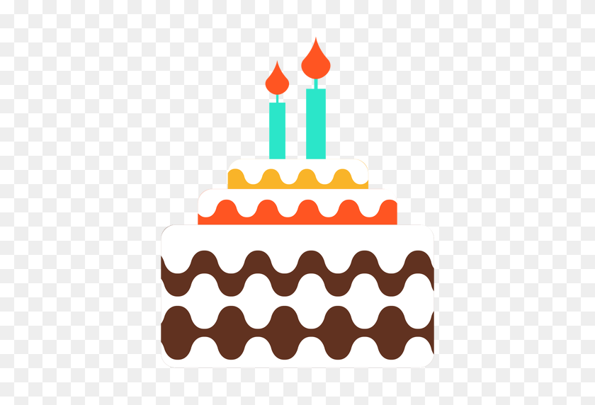 512x512 Two Candles Birthday Cake Icon - Birthday Cupcake PNG