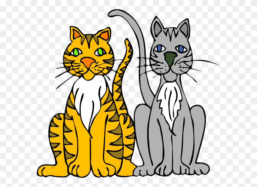 600x551 Imágenes Prediseñadas De Dos Gatos De Dibujos Animados - Imágenes Prediseñadas De Gato De Dibujos Animados