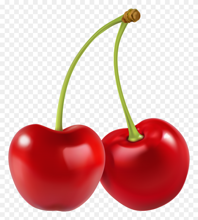 7144x8000 Two Cherries Png Clip Art - Nutrition Clipart
