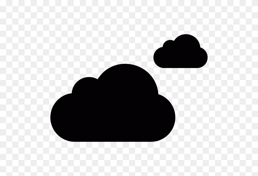 512x512 Two Clouds Png Icon - Black Clouds PNG