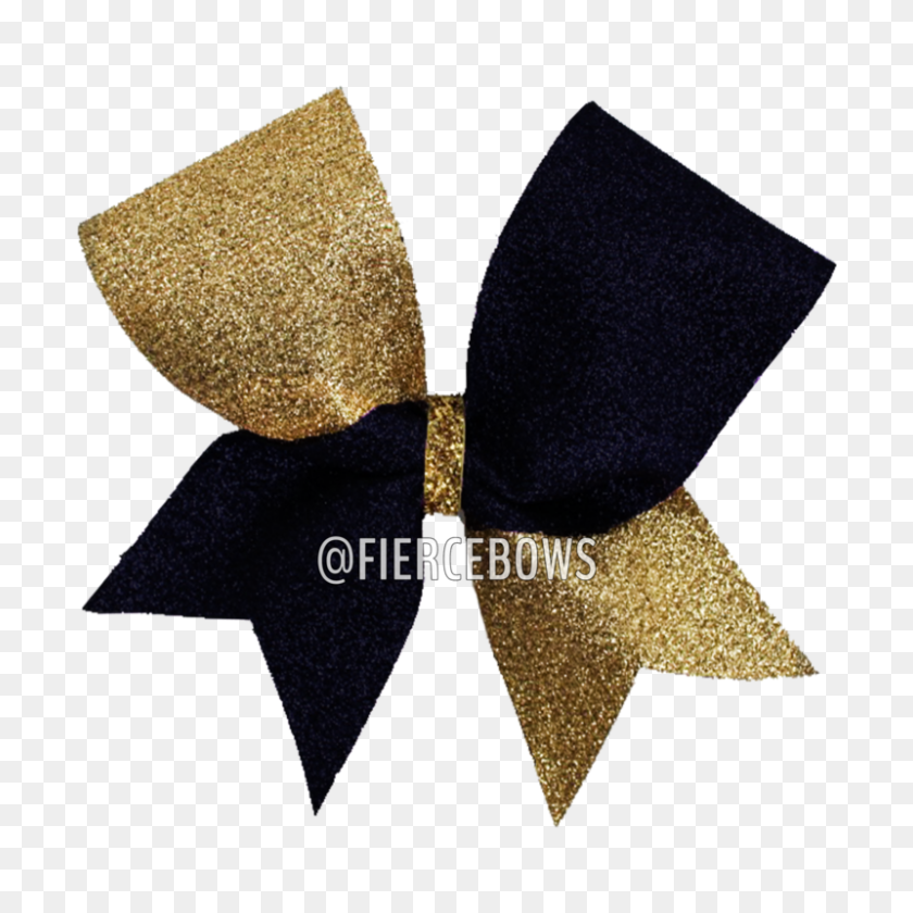 800x800 Two Color Glitter Tick Tock Bow Fierce Bows - Gold Glitter PNG