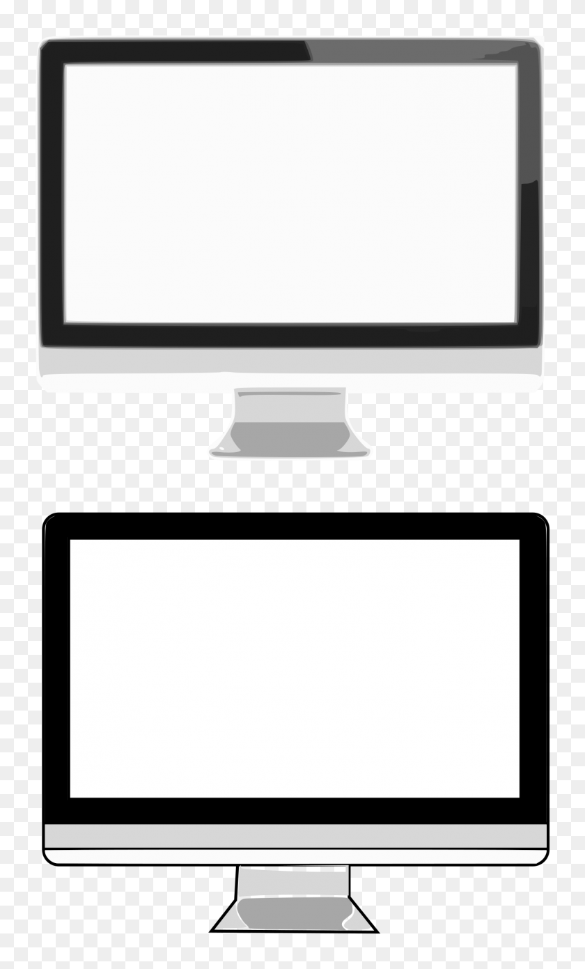 1406x2400 Two Computer Monitors Vector Clipart Image - Computer Monitor Clipart