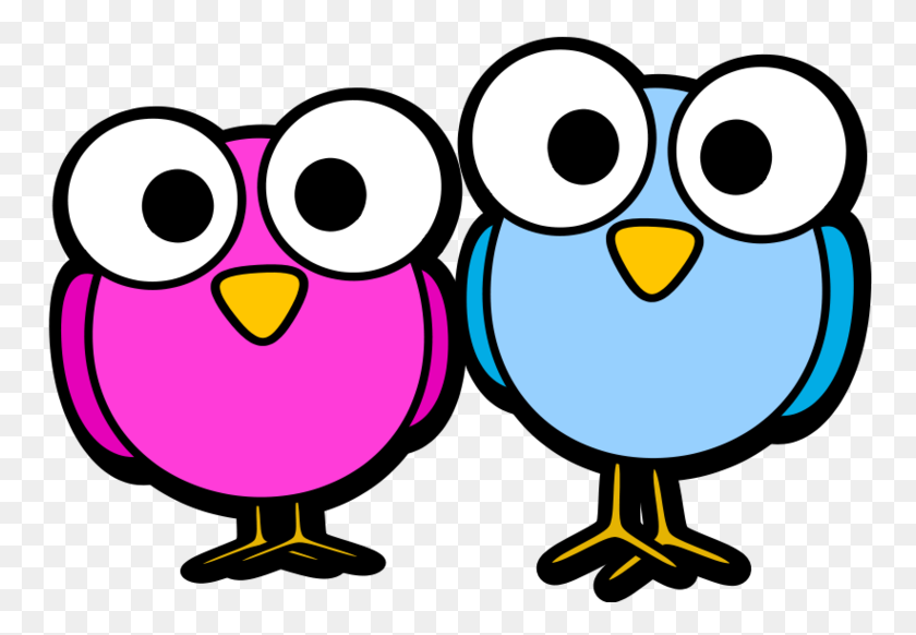 760x522 Two Cute Bird Clipart - Flying Owl Clipart