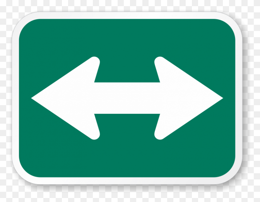 800x609 Two Direction Arrow Sign - Highway Sign PNG