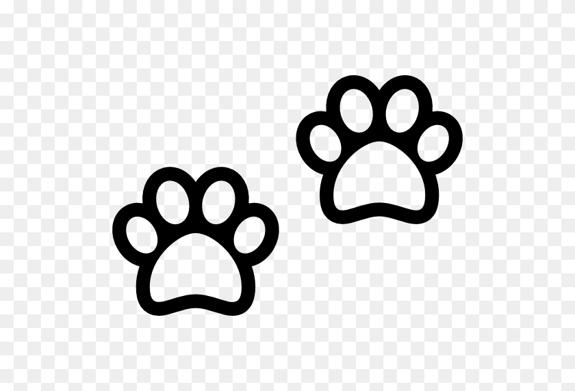 512x512 Two Dog Pawprints Free Vector Icons Designed - Dog PNG Icon