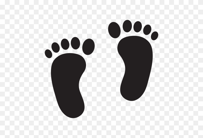 512x512 Two Feet Footprint Silhouette - Foot PNG