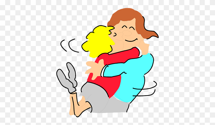 400x429 Two Friends Hugging Clipart - Almost There Clipart