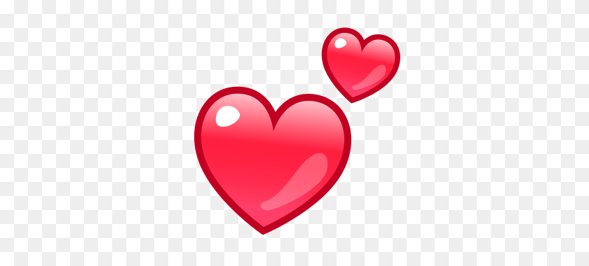 320x320 Dos Corazones Emojidex - Corazón Rosa Emoji Png