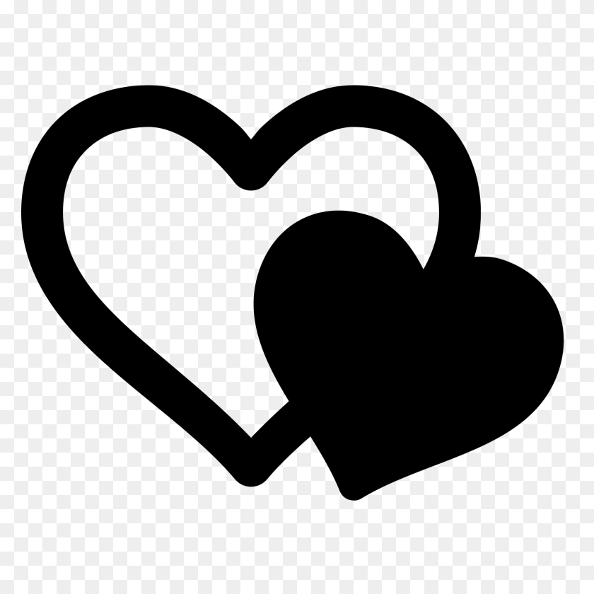 1600x1600 Значок Два Сердца - Форма Сердца Png