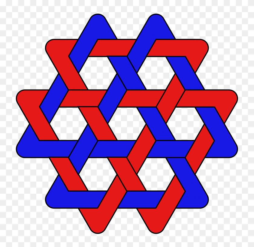 2000x1939 Two Interlaced Trefoil Knots - PNG Interlaced