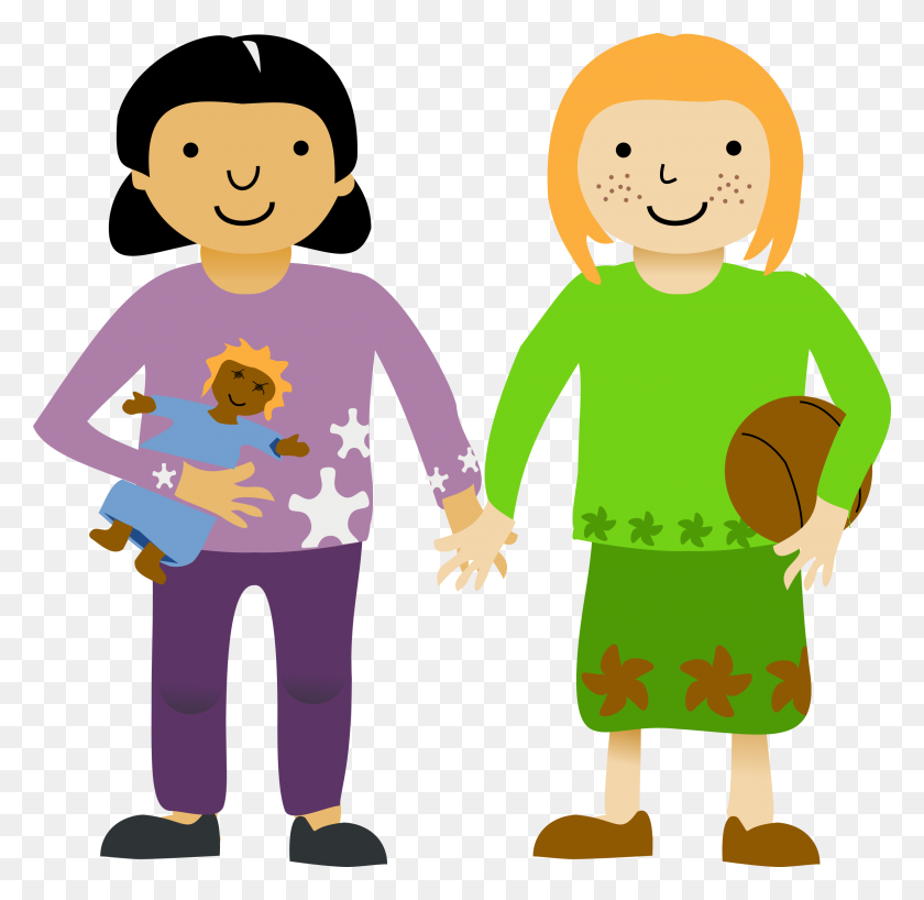 2400x2335 Two Little Girl Icons Png - Little Girl PNG