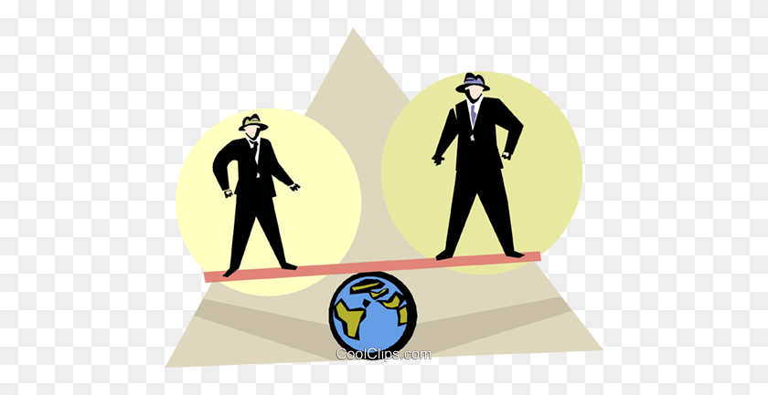 480x373 Two Men On A Teeter Totter Royalty Free Vector Clip Art - Teeter Totter Clipart