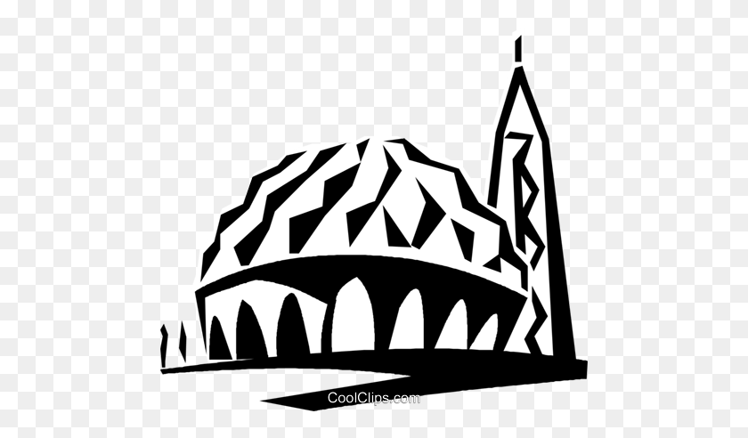 480x432 Two Niles Mosque, Egypt Royalty Free Vector Clip Art Illustration - Mosque Clipart