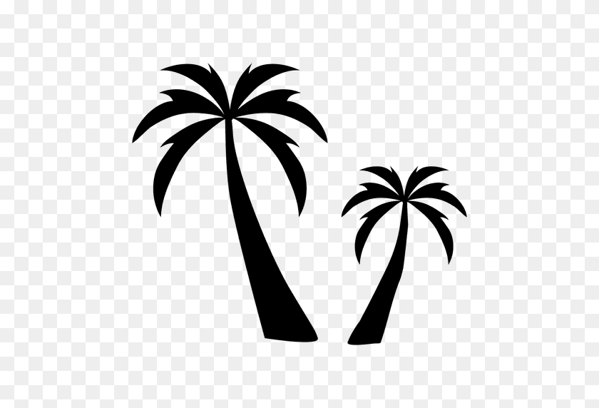 512x512 Two Palm Tree Silhouette Palm - Palm Tree Silhouette Clipart