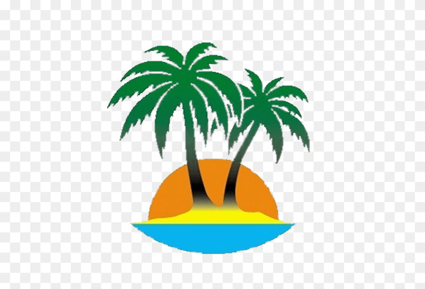 512x512 Two Palm Trees Logos - Tree Logo PNG