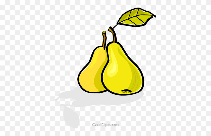 405x480 Two Pears Royalty Free Vector Clip Art Illustration - Pear Tree Clipart