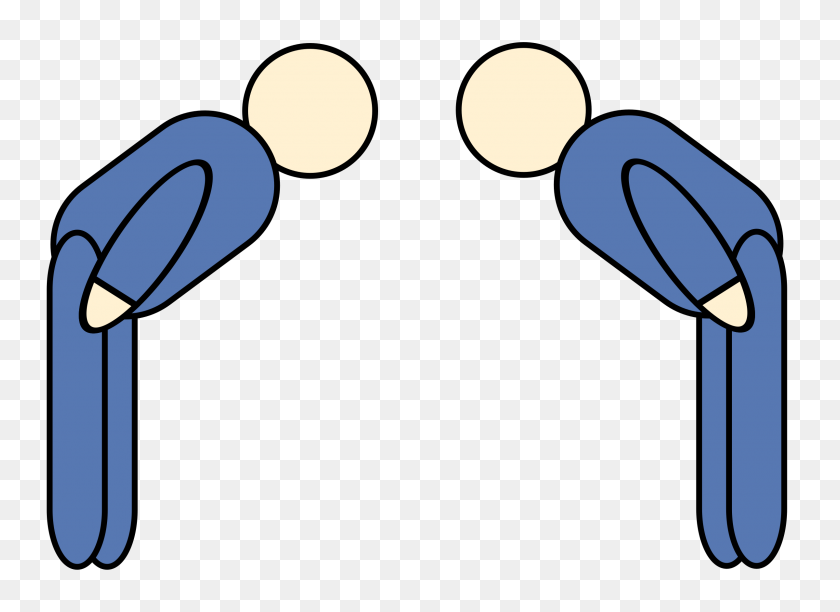 2400x1700 Two People Bowing - PNG To Vector