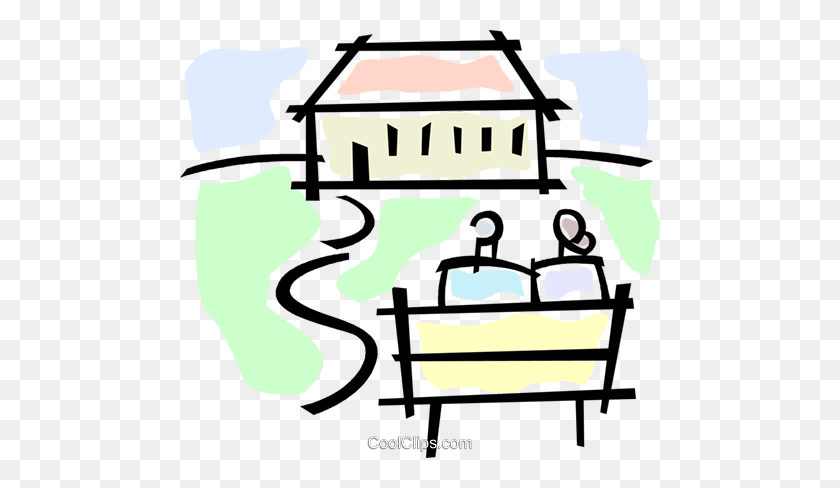 480x428 Two People Sitting On A Bench Royalty Free Vector Clip Art - Two People Clipart