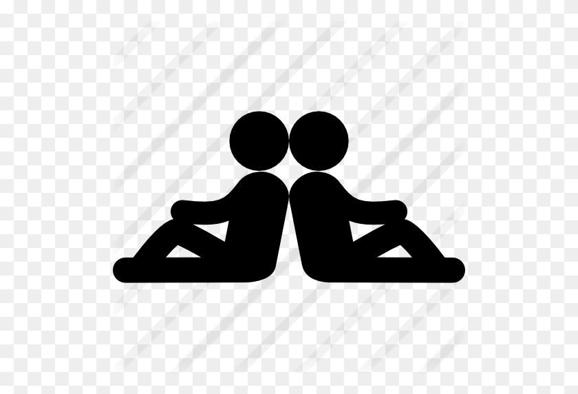 512x512 Two Persons Sitting Back With Back In Symmetrical Posture - Person Sitting Back PNG