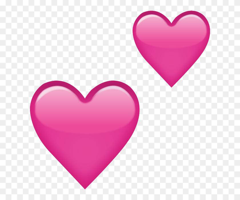 640x640 Two Pink Hearts Emoji Png - Pink Background PNG
