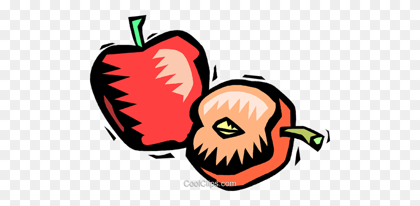 480x352 Two Red Apples Royalty Free Vector Clip Art Illustration - Chili Pictures Clipart