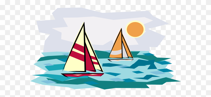 600x327 Two Sailboats In Sunset Clip Art - Sailboat Clipart
