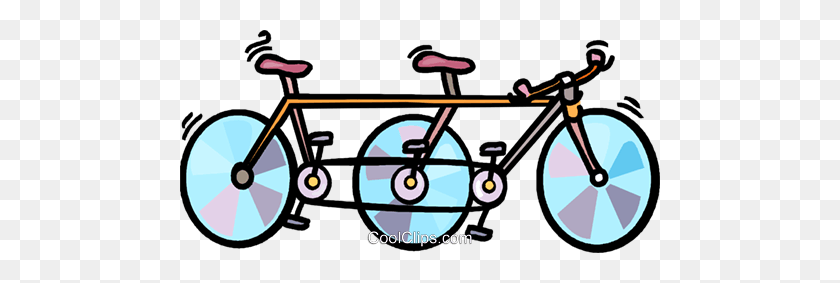 480x223 Two Seat Bicycle Royalty Free Vector Clip Art Illustration - Seat Clipart