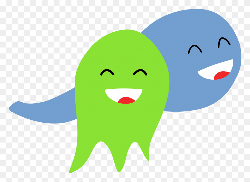 2400x1702 Two Smiling Ghosts Icons Png - Ghosts PNG