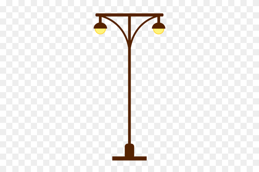500x500 Two Street Lamps - Street Lamp Clipart