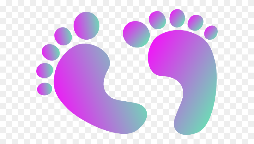 600x416 Two Tone Purple Baby Feet Png Clip Arts For Web - Baby Feet Clip Art