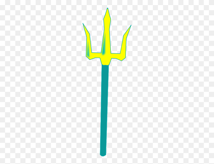 192x583 Two Tone Yellow Trident Clip Art - Trident PNG