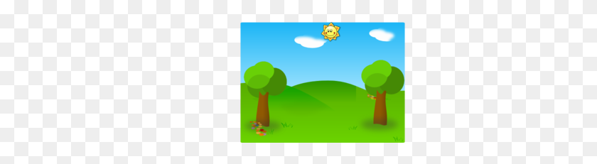 300x171 Два Дерева Зеленое Поле Солнце Картинки - Полевой Клипарт