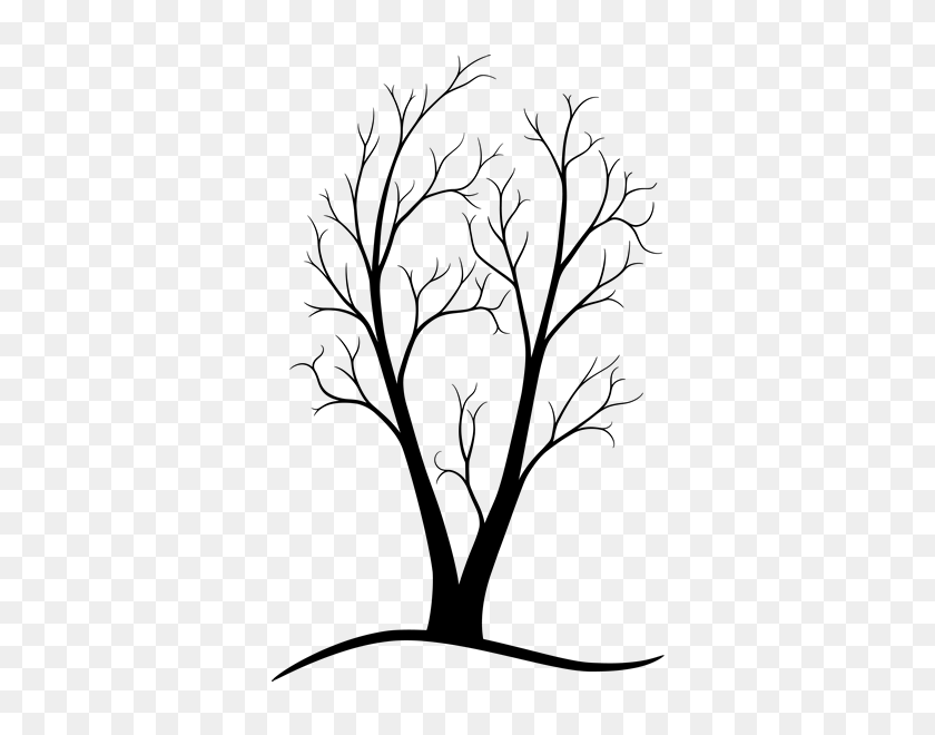 450x600 Two Trunk Tree {ink'd} Drawings, Tree Line Drawing - Clip Art Tree Trunk