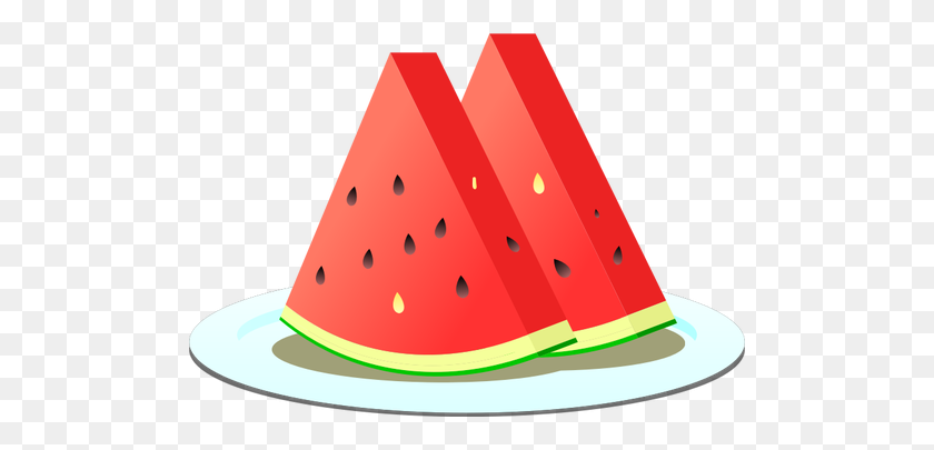 500x345 Two Watermelon Slices - Watermelon Slice PNG