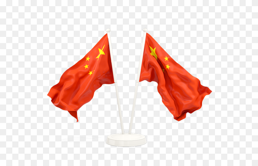 640x480 Two Waving Flags Illustration Of Flag Of China - China Flag PNG