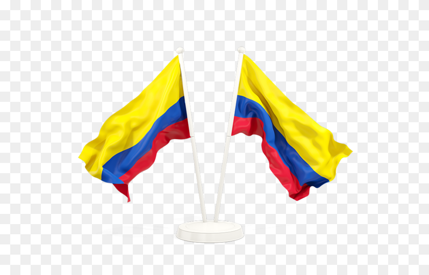 640x480 Two Waving Flags Illustration Of Flag Of Colombia - Colombia Flag PNG