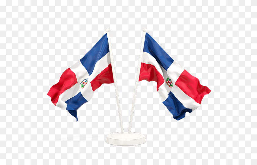 640x480 Два Развевающихся Флага Иллюстрации Флага Доминиканской Республики - Доминиканский Флаг Png