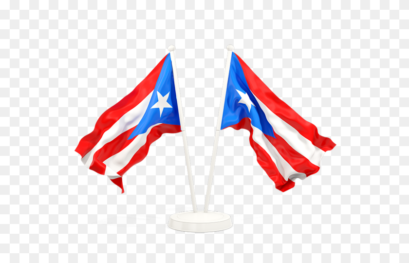 640x480 Two Waving Flags Illustration Of Flag Of Puerto Rico - Puerto Rican Flag PNG