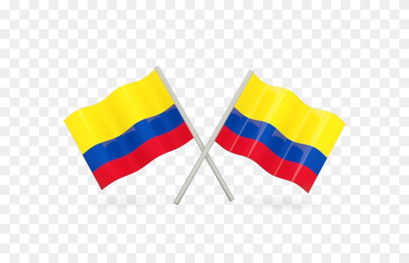 640x480 Two Wavy Flags Illustration Of Flag Of Colombia - Colombia Flag PNG