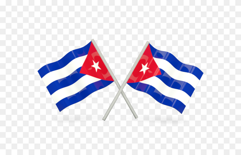 640x480 Two Wavy Flags Illustration Of Flag Of Cuba - Cuba Flag PNG