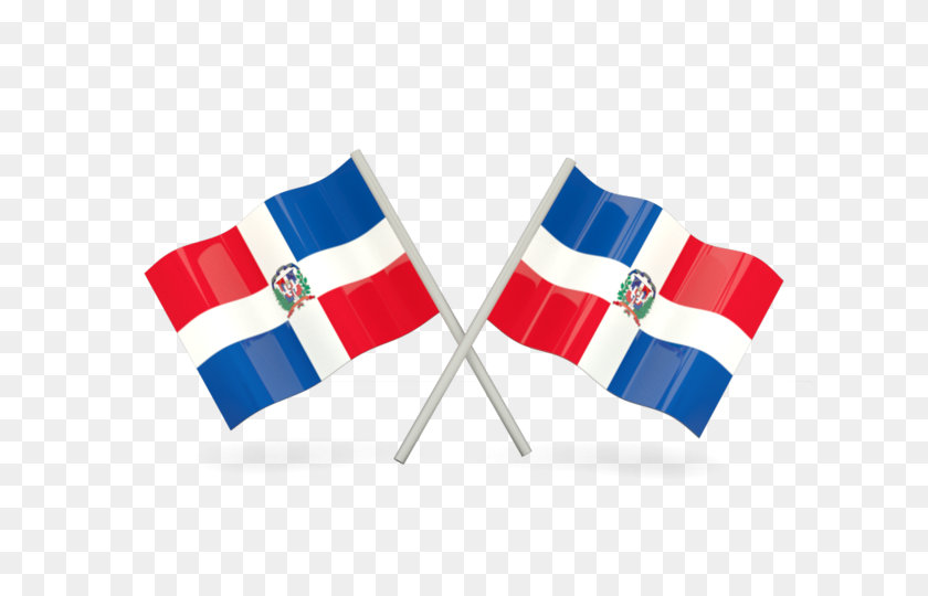 640x480 Two Wavy Flags Illustration Of Flag Of Dominican Republic - Dominican Flag PNG