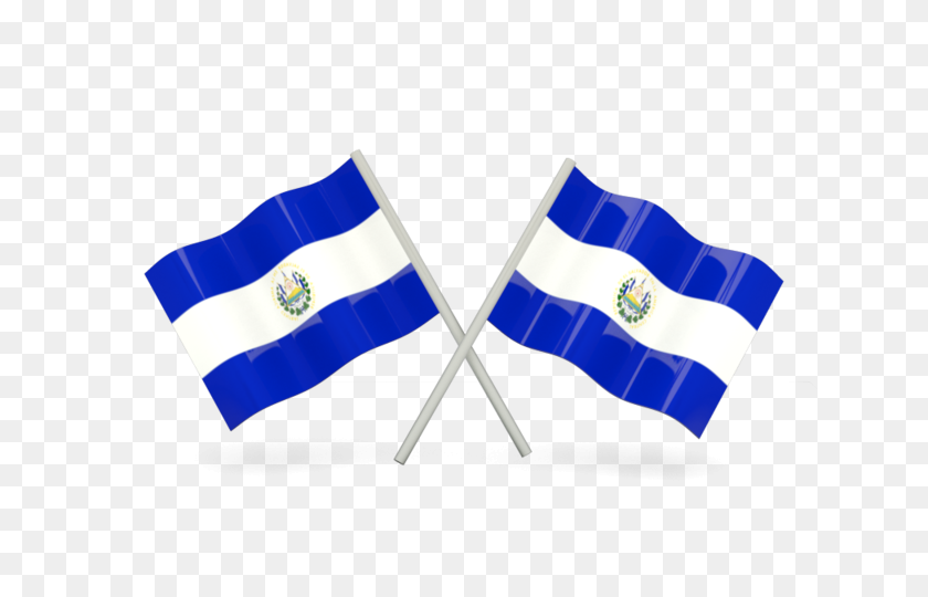 640x480 Два Волнистых Флага Иллюстрации Флага Сальвадора - Флаг Сальвадора Png