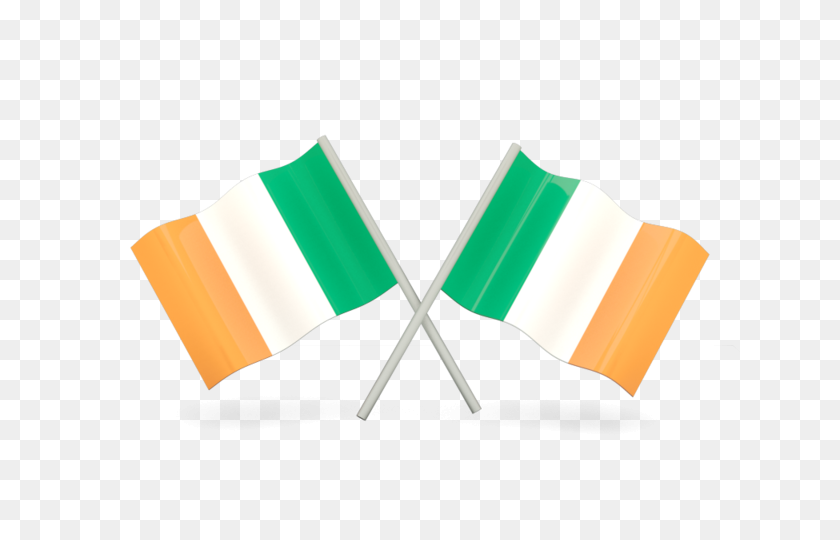 640x480 Two Wavy Flags Illustration Of Flag Of Ireland - Ireland Flag PNG